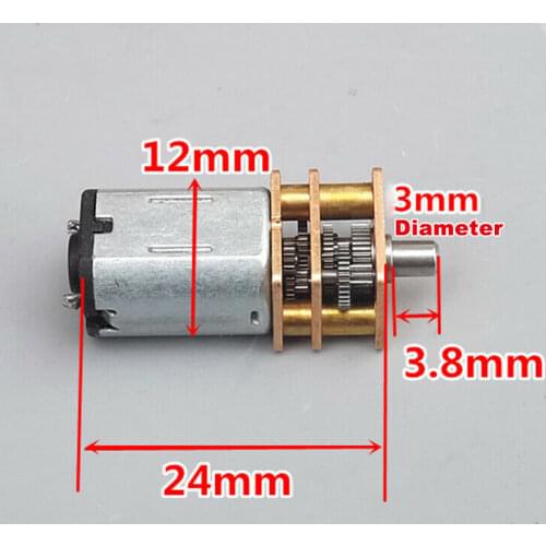 DC 3V-6V 5V 40RPM Slow Speed Mini N20 Reducer Gear Motor Micro Full Metal Gearbox Reduction Gearmotor DIY Robot Smart Car