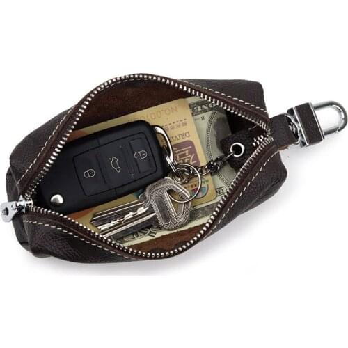 Genuine Cow Leather Men Women Key Holder Long Business Keys Case Women Keychain Housekeeper men Keys Organizer Car Key Wallets