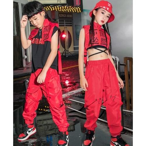 Children Modern Jazz Dance Pupil HipHop Costume Student Cheerleading Performance Clothes Stage Costume 110-170cm