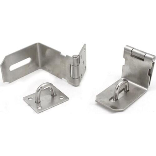 Door Hasp Latch, S/ L Sturdy Stainless Steel Hasp Door Latch Lock 90 Degrees for Door, Cabinet, Drawer, Cupboard, Box