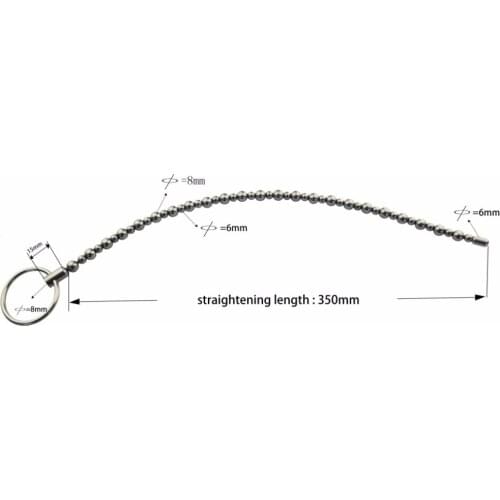 Latest 35cm Flexible Male Stainless Steel Urethral Sounding Stretching Bead Stimulate Penis Plug Dilator BDSM Sex Toy A166
