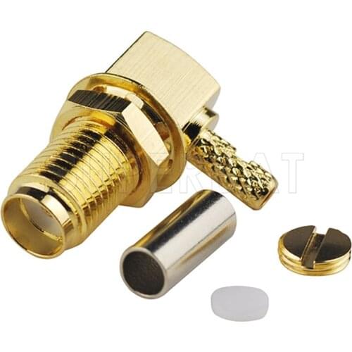 Superbat SMA Connector Female Jack Right Angle Crimp for Cable RG316 RG174 RG188 LMR100