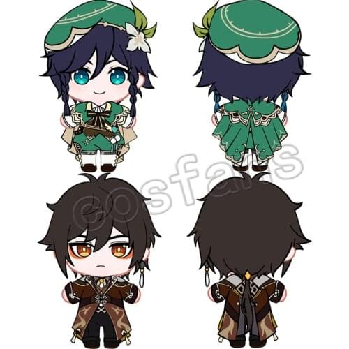 Game Genshin Impact Zhongli 20cm Plush Doll With Clothes Venti cosplay Toy Body Soft Cute Cosplay Halloween Xmas Gifts