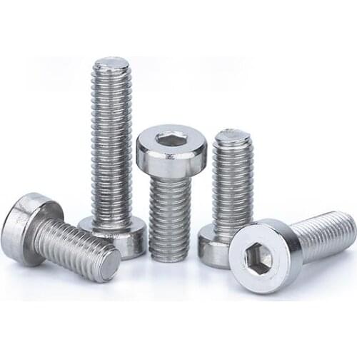 50pcs Machine Screws Thin Head M3 M4 Stainless Steel Hex Socket Cap Screws model Auto Diy Screws DIN7984