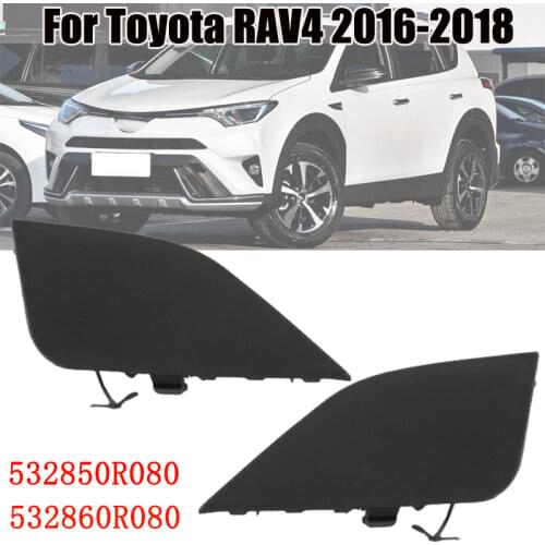 Left & Right Front Bumper Towing Hook Eye Cover For Toyota RAV4 2016 2017 2018 Trailer Cover Cap #532860R080