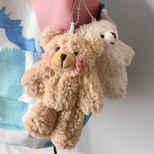 Cute Bear Animal Plush Doll Hanging Keychain Ring Bag Phone Pendant Decoration Xmas Gifts lembrancinhas veilleuse coranique