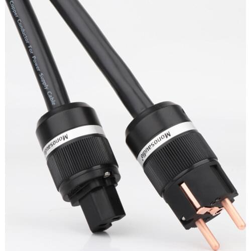 Monosaudio P901 Hi-End OFC Copper Schuko Power Cord Cable HIFI EU AC Mains Power Cable HiFi EU Power Plug Connector Cord Cable