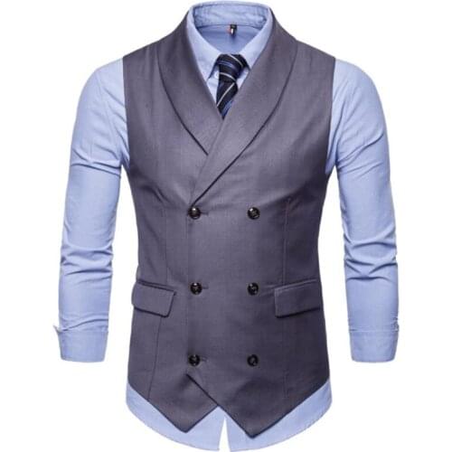 Men Vest Mens Suit Vest new style Man Casual Vest double-breasted Mens Business Vest Buttons Dress Vests Mens vest coat