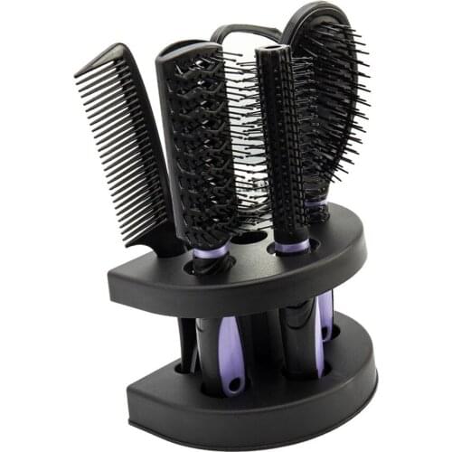 5Pcs/set Hair Brushes Comb Set Professional Hairbrush with Mirror Wet/Dry Curly Styling Tools Women Ladies Hair Care Massage