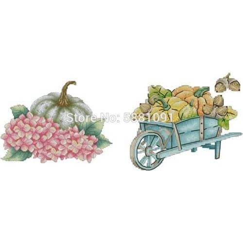 Small plant series Harvest pumpkin patterns Counted Cross Stitch 11CT 14CT 18CT DIY Cross Stitch Kits Embroidery Needlework Sets