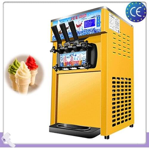 Desktop Small Soft Ice Cream Machine 3 Flavors With Ice Cream Machine Commercial Ice Cream Maker