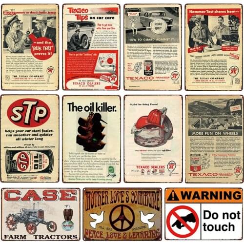 Nostalgic Tin Signs Funny Poster Car Motor Oil Art Wall Decor for Pub Bar Garage Mancave Vintage Metal Plates Wall Stickers