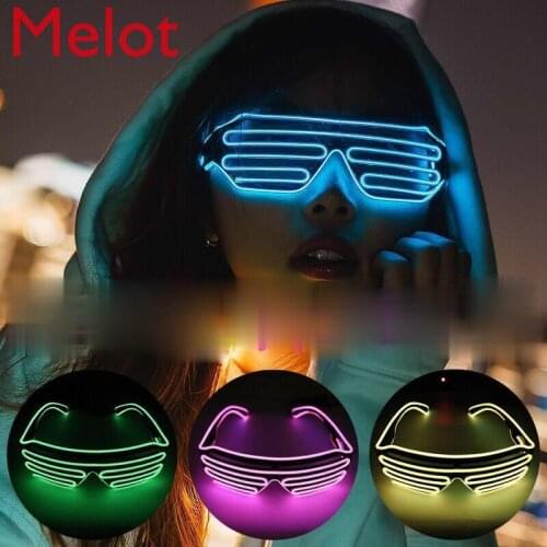 Disco Jumping Glasses Luminous Men and Women Luminous Flashing Sunglasses Bar Nightclub Flash Artifact Luminous Glasses
