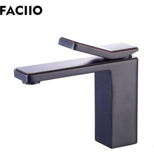 FACIIO Basin Facuets Brass Chrome Bathroom Taps Handle Faucet Water Tap Bathroom Faucets Mixer Sink Basin Mixers YD-1043