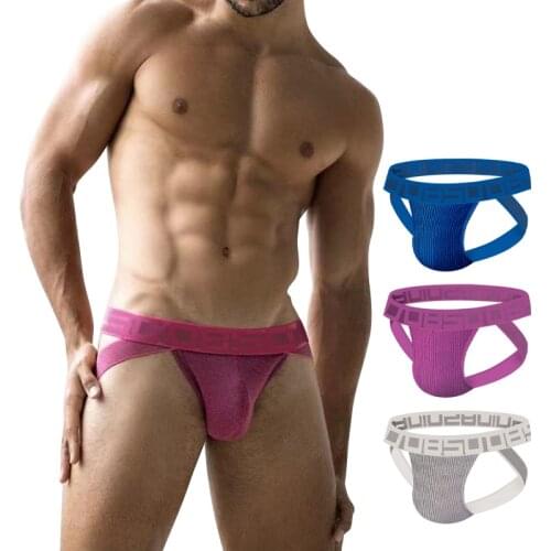 New Arrival Gay Sexy Underwear Mens Jockstrap Cotton Sissy Men Thongs Low Waist U Convex Thong Male Lingerie Panties Dropship