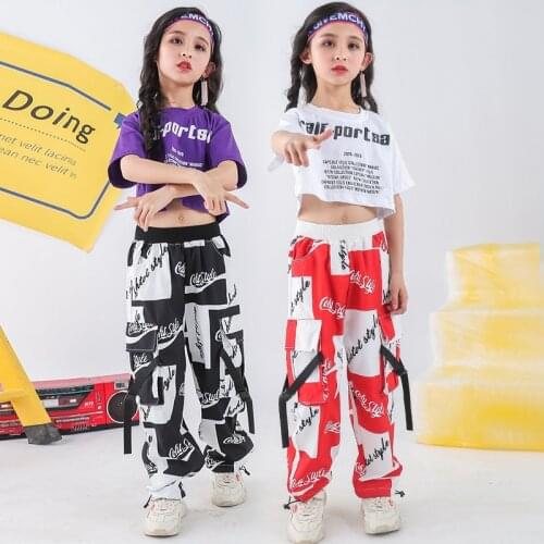 Kids Hip Hop Dancing Costumes for Girls Boys Ballroom Jazz Dance Costumes Street Stage Wear Shirt Pants Outfits Child Dancewear