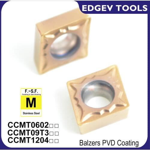 EDGEV 10PCS Carbide Inserts CCMT060202 CCMT060204 CCMT2151 CNC Indexable Lathe Boring Turning Tools Tungsten Stainless Steel
