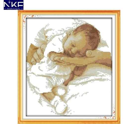 NKF Care Cross Stitch Home Decor Handmade Craft Painting Counted Printed on Canvas Embroidery Kit Chinese Cross Stitch Set