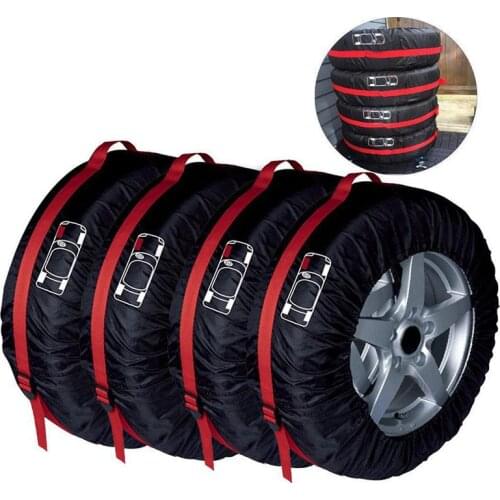 4pcsCar Tire Protection Cover Spare Tire Cover Snow Tire Dust Cover Convenient Collection Storage Bag Universal Tire Storage Bag