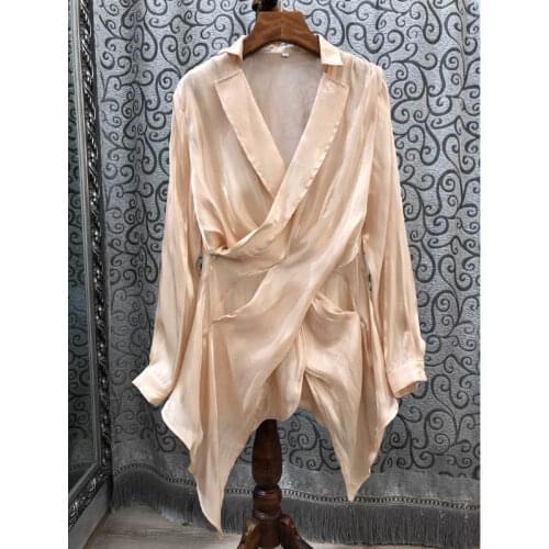 Blusas Feminino 2021 Spring Summer Autumn Fashion Shirts Women Turn-down Collar Cross Cut Long Sleeve Elegant Shirts Femme