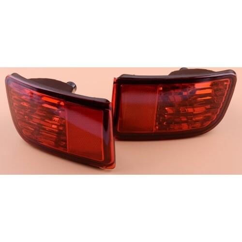 1 Pair Red ABS Rear Bumper Reflector Fog Light Housing Cover Fit For Toyota 4Runner Land Cruiser Prado 120 2005 2004 2003
