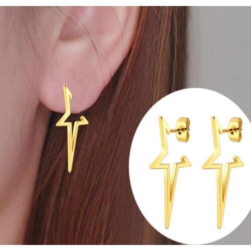 1PRS XUBEN Ster Oorbellen Punk Stud Oorbel Rose Goud Kleur Oorbellen Rvs Oorbellen Voor Vrouwen Sieraden Groothandel Oorbellen