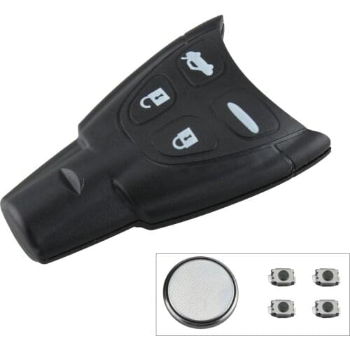4 Buttons Black ABS Remote Control Car Key Replacement Transmitter Clicker Alarm with Button Batteries Fit for SAAB Car Key