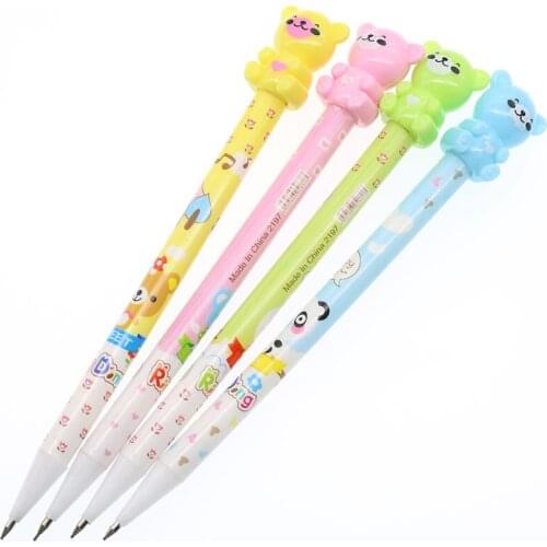 Cute Kawaii 0.7mm Plastic Automatic Pencil Lovely Cartoon Lovely bear Mechanical Pencil For Kids