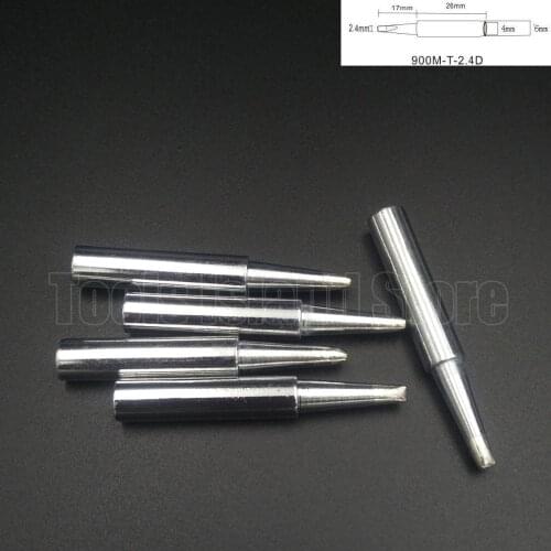 5pcs Lead-free Replaceable flat shape 900M-T-2.4D Soldering Iron Tips welding tips For Soldering Station