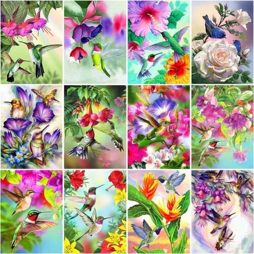 DIY 5D Diamond Painting Flower Bird Full Round Diamond Embroidery Cross Stitch Kit Mosaic Rhinestone Crafts Paintings Home Decor