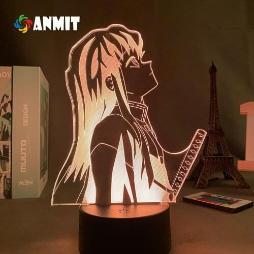 Anime 3D Lamp Kimetsu no Yaiba Muichiro Tokito Led Night Light for Bedroom Decor Gift
