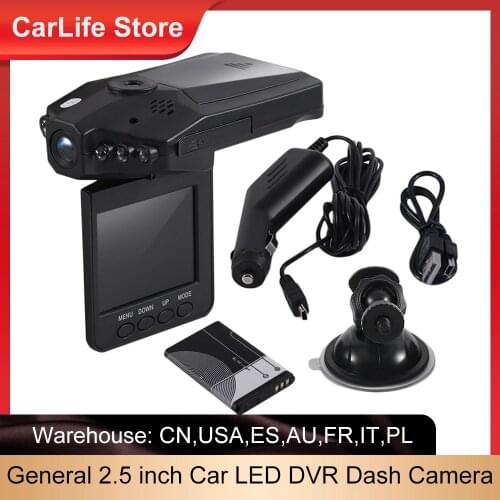 General 2.5 inch HD Car LED DVR Road Dash Video Camera Recorder Camcorder LCD Parking Recorder CMOS Senser High Speed Recording