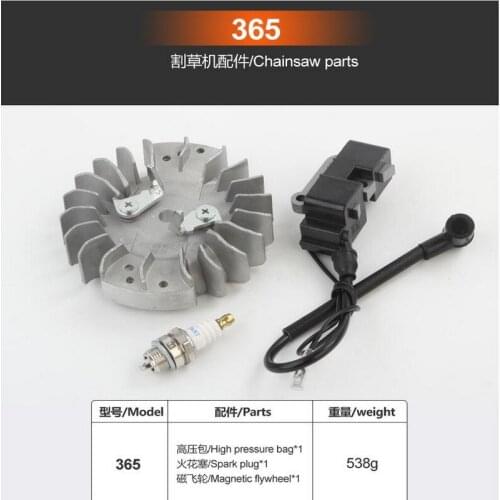 Free shipping of 1 set magnetic flywheel igniter high pressure pack spark plug set for HUS chainsaw H365 repair&replacement