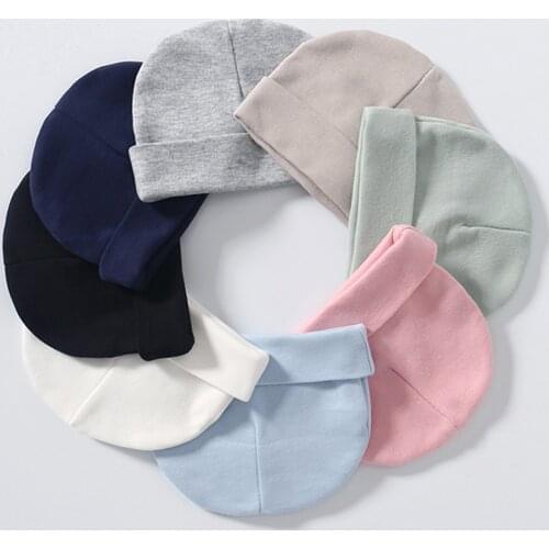 SMGSLIB Baby Hats Solid Color Warm Infant Winter Hat For Boys Girls beanie babies Caps Hat for Newborns Cotton 100% 3-9M