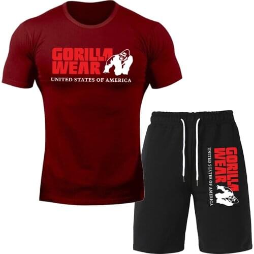 Mens Gorilla wearing Print Tees summer new cotton o neck short sleeve t shirt men fashion trends fitness tshirt free shipping