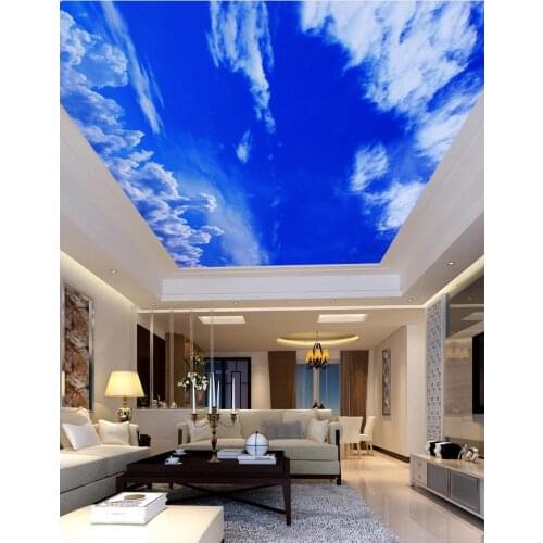 Blue sky and white clouds cosmic ceiling 3d room wallpaper landscape ceilings 3d mural wallpaper
