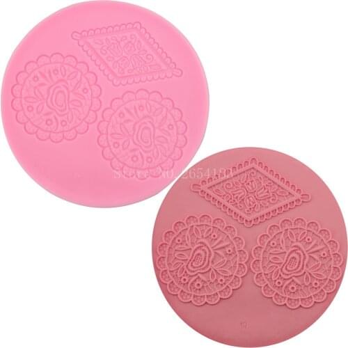 Graphics Totem Flower Lace Silicone Fondant Soap 3D Cake Mold Cupcake Jelly Candy Chocolate Decoration Baking Tool Moulds FQ2336