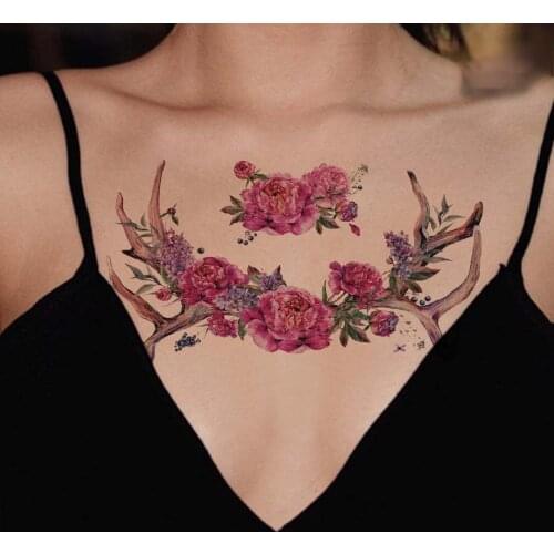 Grote Arm Mouw Tattoo Crown Lion Wolf Rose Schedel Waterdichte Tijdelijke Tattoo Sticker Body Art Fake Tattoo Vrouwen Mannen New