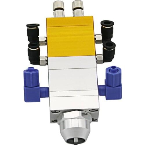 Double cylinder double liquid dispensing valve, back suction type double liquid mixing tape, fine adjustment of rubber outlet