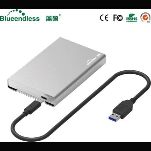 Blueendless Usb 3.1 Type C Hdd Enclosure Full Metal Aluminum Hard Drive Caddy 2.5 External Hard Disk Cover Case for Sata Hdd Ssd