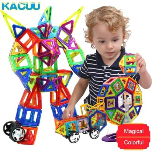 Retail & Wholesale Big Size Magnetic blocks Kids DIY Magnetic Designer Building & Constructor Toy Educational Toys For Children
