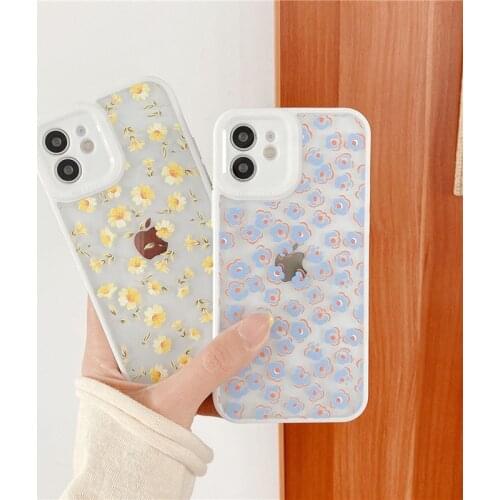 Retro sweet girls Summer Flowers art Japanese Phone Case For iPhone 11 12 Pro Max Xs Max XR Xs 7 8 Plus X 7Plus case Cute Cover