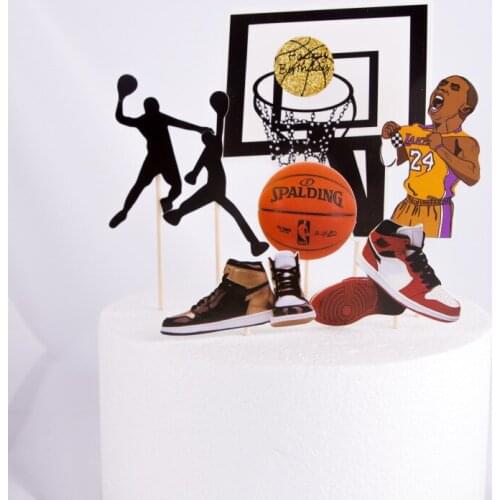 Fashion sports basketball series children birthday cake decoration banquet decoration supplies baby birthday card set