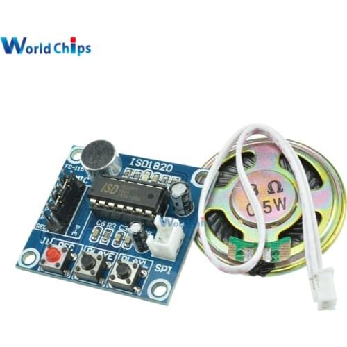 ISD1820 Recording Module Voice Playback Module Mic Sound Audio Telediphone Board With Microphones + Loudspeaker for Arduino 3-5V