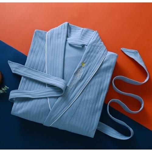 Men Bathrobe Plus Size Cotton Bathrobes Autumn Kimono Long Sleeve Sleepwear Men Nightgowns Homewear Pijama Long Bathrobe Men