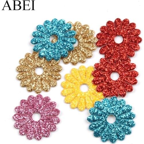100pcs 18mm Assorted Colors Daisy Stickers Glitter Sunflower Patch Wedding Party Decoration DIY Cards Crafts Scrapbook Ornaments