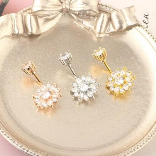 Woman Sexy Goth Belly Button Piercing Stainless Steel Zirconia Jewelry Accessories Fashion Trend Punk Ring Navel Piercings