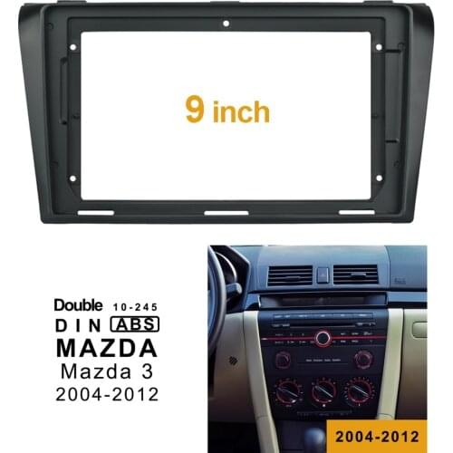2-1Din Car DVD Frame Audio Fitting Adaptor Dash Trim Kits Facia Panel 9 inch For Mazda3 Alexa 2004-2011 Double Din Radio Player