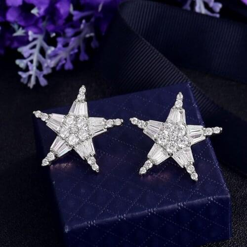 SALE Fashion jewelry 925 silver opal Earrings charm Female Crystal from Swarovskis chain Woman Christmas gift