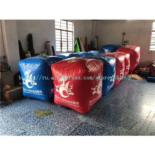 Customized Size 1M Advertising Water Floating Square Inflatable Marker Buoy / Air Cube Buoys For Water Sport Games